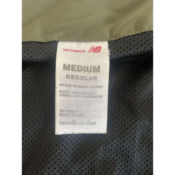 Mens New Balance Marines Green Jacket Full Zip Medium Nylon Reflective USA Made - Picture 13 of 13